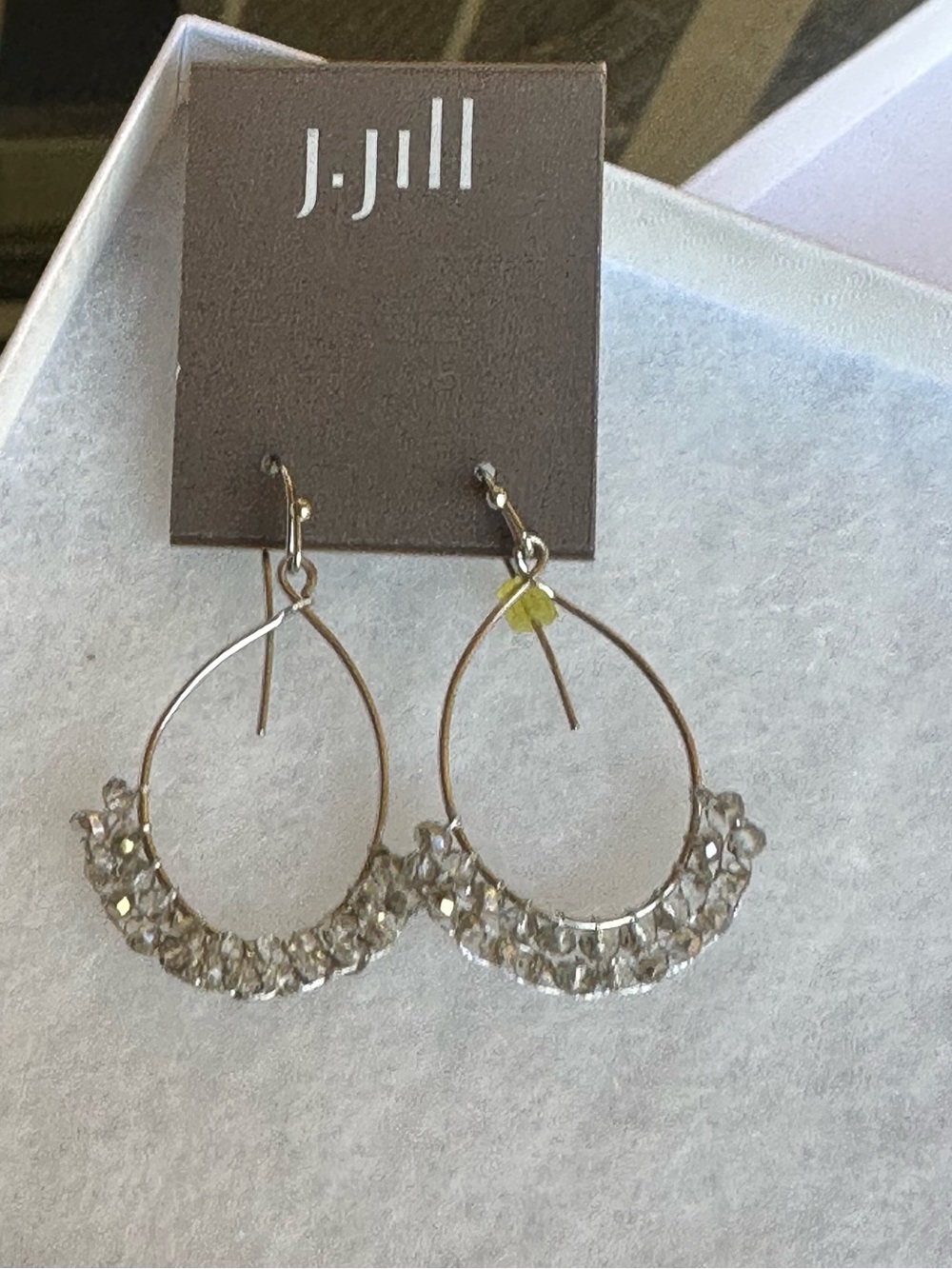 J.Jill beaded teardrop hoop earrings